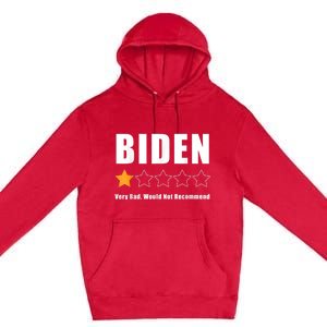 Funny Anti Biden Pro Trump 1 Star Rating Election Vote 2024 Premium Pullover Hoodie