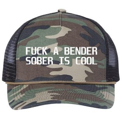 Fuck A Bender Sober Is Cool Dubstep Finest Retro Rope Trucker Hat Cap