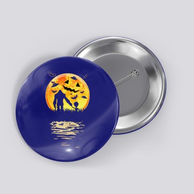 Funny Alien Bigfoot Moon Sasquatch UFO Halloween Costume Tee Button