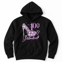 Fabulous & 100 Sparkly Shiny Heel 100th Birthday Hoodie