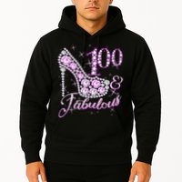 Fabulous & 100 Sparkly Shiny Heel 100th Birthday Hoodie
