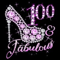 Fabulous & 100 Sparkly Shiny Heel 100th Birthday Hoodie