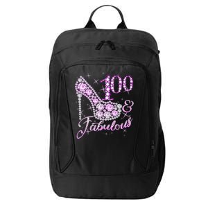 Fabulous & 100 Sparkly Shiny Heel 100th Birthday City Backpack