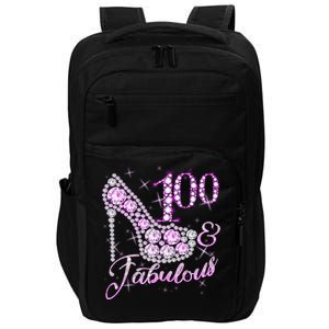 Fabulous & 100 Sparkly Shiny Heel 100th Birthday Impact Tech Backpack