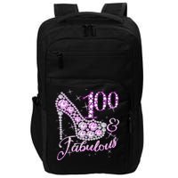 Fabulous & 100 Sparkly Shiny Heel 100th Birthday Impact Tech Backpack