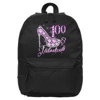 Fabulous & 100 Sparkly Shiny Heel 100th Birthday 16 in Basic Backpack