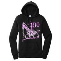 Fabulous & 100 Sparkly Shiny Heel 100th Birthday Women's Pullover Hoodie