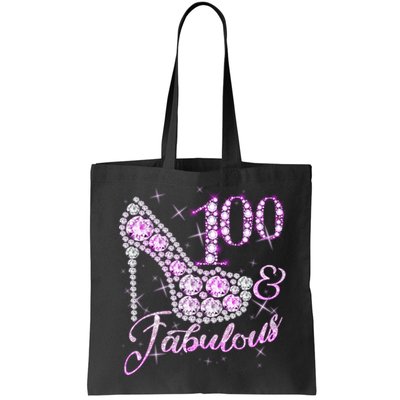 Fabulous & 100 Sparkly Shiny Heel 100th Birthday Bag