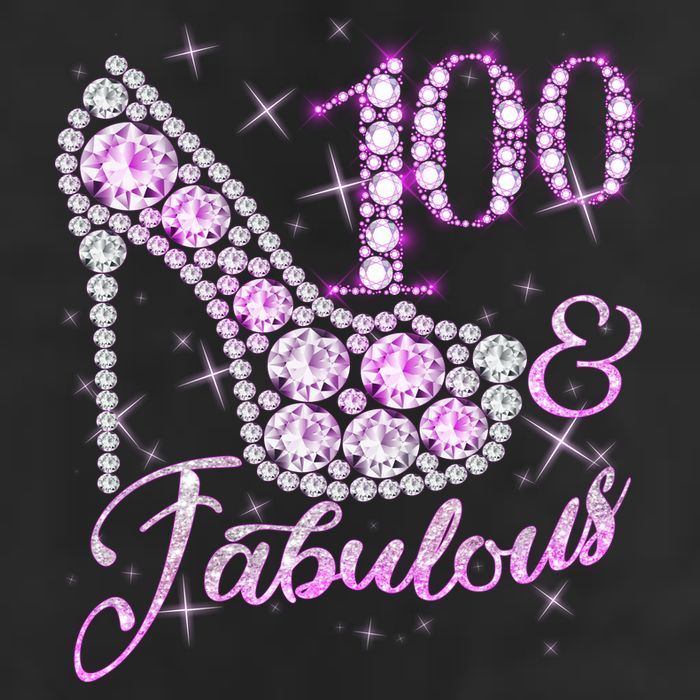 Fabulous & 100 Sparkly Shiny Heel 100th Birthday Golf Towel