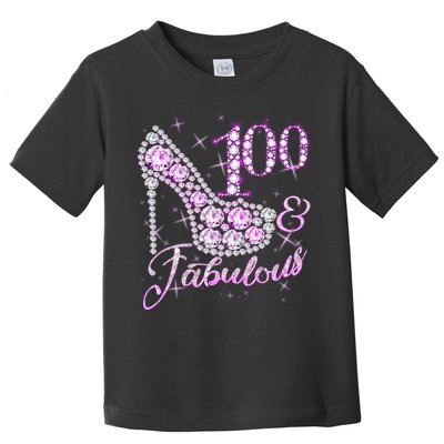 Fabulous & 100 Sparkly Shiny Heel 100th Birthday Toddler T-Shirt
