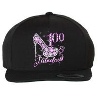 Fabulous & 100 Sparkly Shiny Heel 100th Birthday Wool Snapback Cap