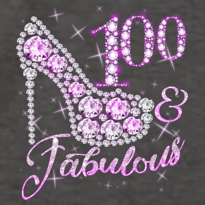 Fabulous & 100 Sparkly Shiny Heel 100th Birthday Vector Backpack