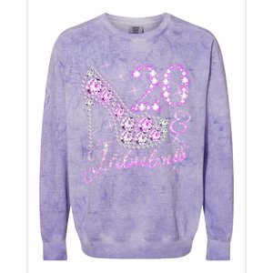 Fabulous & 20 Sparkly Shiny Heel 20th Birthday Colorblast Crewneck Sweatshirt