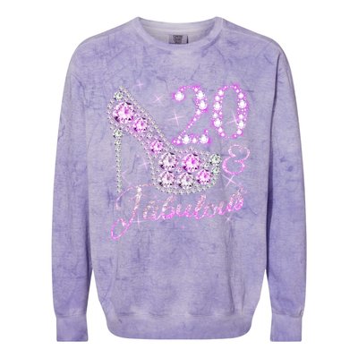 Fabulous & 20 Sparkly Shiny Heel 20th Birthday Colorblast Crewneck Sweatshirt