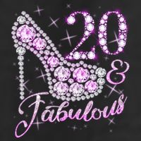 Fabulous & 20 Sparkly Shiny Heel 20th Birthday 7 Panel Mesh Trucker Snapback Hat