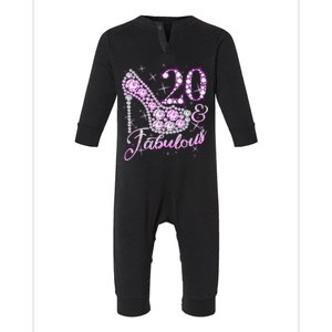 Fabulous & 20 Sparkly Shiny Heel 20th Birthday Infant Fleece One Piece