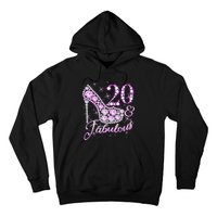 Fabulous & 20 Sparkly Shiny Heel 20th Birthday Hoodie