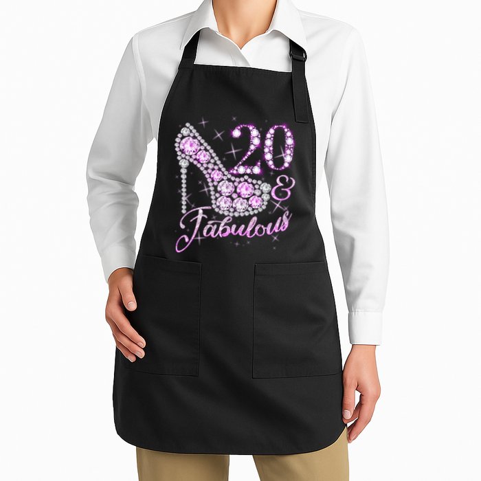 Fabulous & 20 Sparkly Shiny Heel 20th Birthday Apron