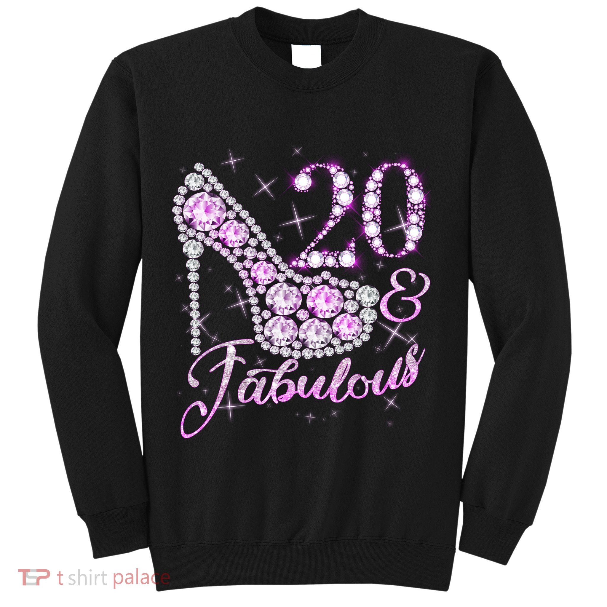Fabulous & 20 Sparkly Shiny Heel 20th Birthday Sweatshirt