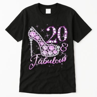 Fabulous & 20 Sparkly Shiny Heel 20th Birthday Tall T-Shirt
