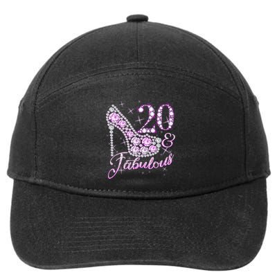 Fabulous & 20 Sparkly Shiny Heel 20th Birthday 7-Panel Snapback Hat
