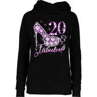 Fabulous & 20 Sparkly Shiny Heel 20th Birthday Womens Funnel Neck Pullover Hood