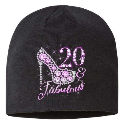 Fabulous & 20 Sparkly Shiny Heel 20th Birthday Sustainable Beanie