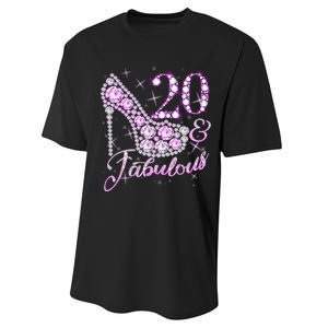 Fabulous & 20 Sparkly Shiny Heel 20th Birthday Performance Sprint T-Shirt