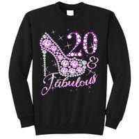 Fabulous & 20 Sparkly Shiny Heel 20th Birthday Tall Sweatshirt