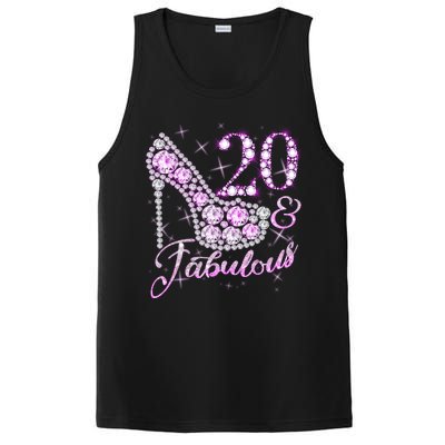 Fabulous & 20 Sparkly Shiny Heel 20th Birthday PosiCharge Competitor Tank