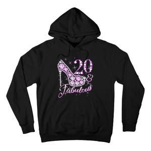 Fabulous & 20 Sparkly Shiny Heel 20th Birthday Tall Hoodie