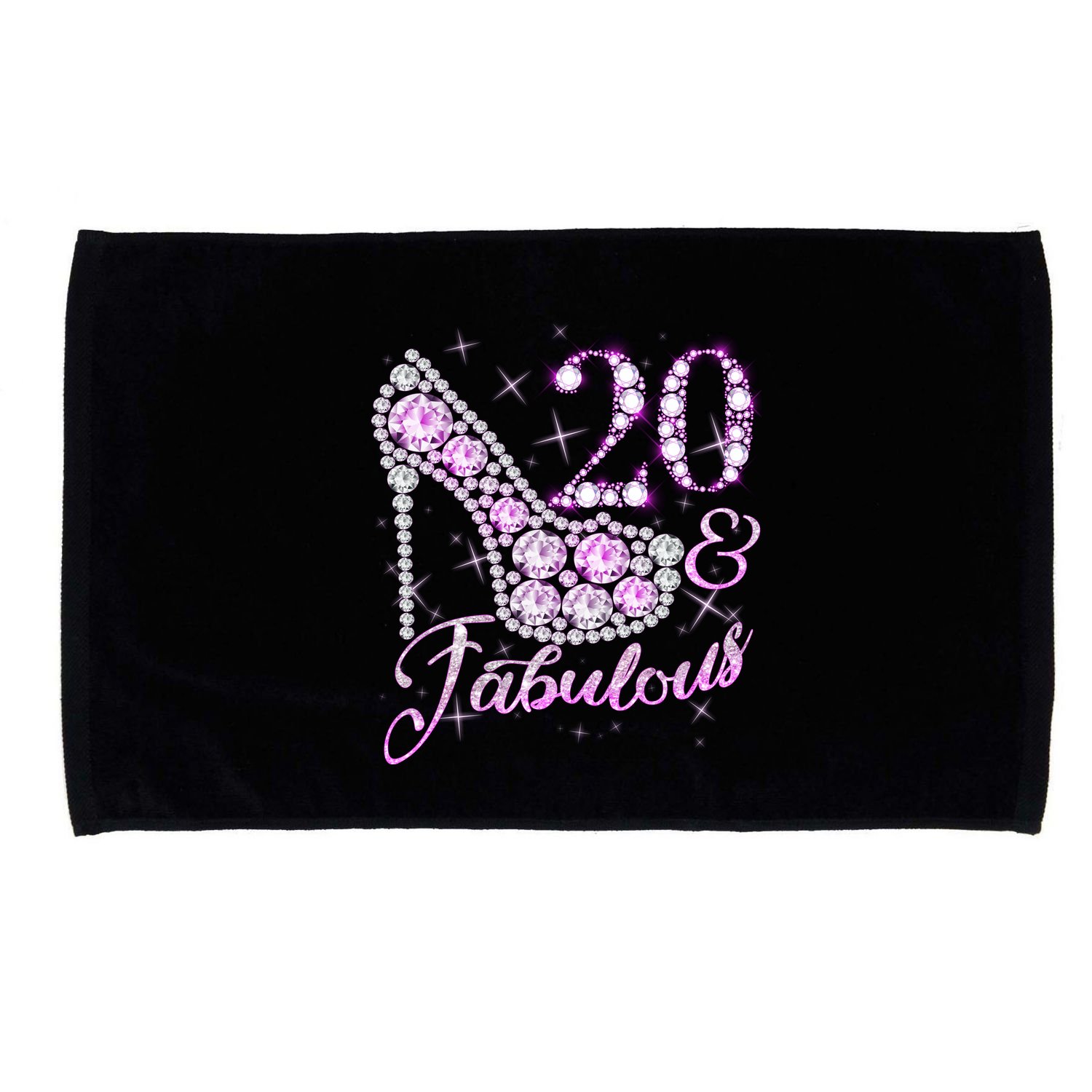 Fabulous & 20 Sparkly Shiny Heel 20th Birthday Microfiber Hand Towel