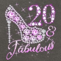 Fabulous & 20 Sparkly Shiny Heel 20th Birthday Cotton Canvas Backpack