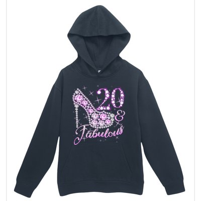 Fabulous & 20 Sparkly Shiny Heel 20th Birthday Urban Pullover Hoodie