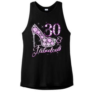 Fabulous & 30 Sparkly Shiny Heel 30th Birthday Ladies PosiCharge Tri-Blend Wicking Tank