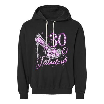 Fabulous & 30 Sparkly Shiny Heel 30th Birthday Garment-Dyed Fleece Hoodie