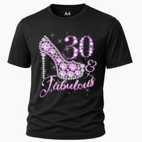 Fabulous & 30 Sparkly Shiny Heel 30th Birthday Cooling Performance Crew T-Shirt