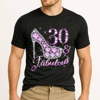 Fabulous & 30 Sparkly Shiny Heel 30th Birthday Cooling Performance Crew T-Shirt