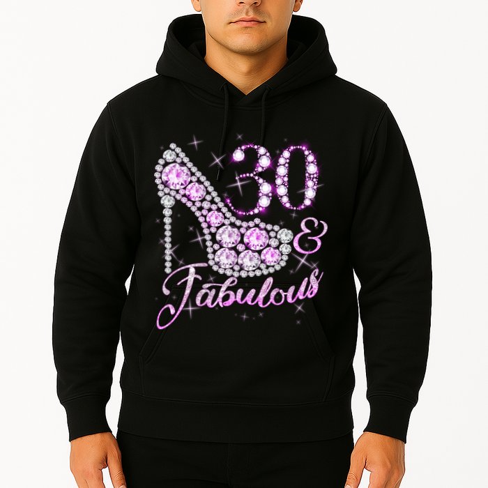 Fabulous & 30 Sparkly Shiny Heel 30th Birthday Hoodie
