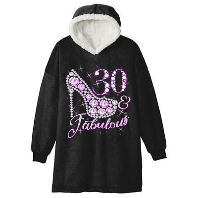 Fabulous & 30 Sparkly Shiny Heel 30th Birthday Hooded Wearable Blanket