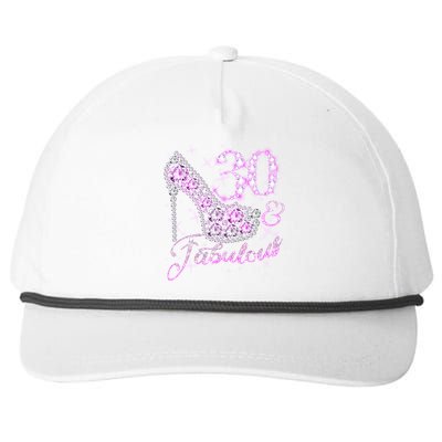 Fabulous & 30 Sparkly Shiny Heel 30th Birthday Snapback Five-Panel Rope Hat