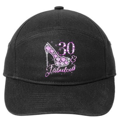 Fabulous & 30 Sparkly Shiny Heel 30th Birthday 7-Panel Snapback Hat