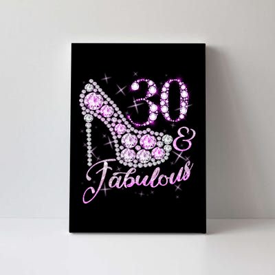 Fabulous & 30 Sparkly Shiny Heel 30th Birthday Canvas