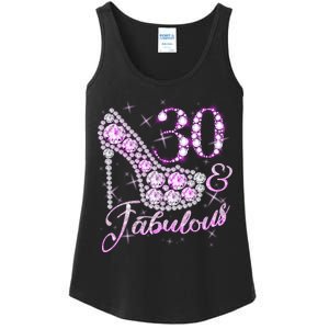 Fabulous & 30 Sparkly Shiny Heel 30th Birthday Ladies Essential Tank