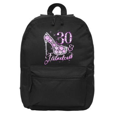 Fabulous & 30 Sparkly Shiny Heel 30th Birthday 16 in Basic Backpack
