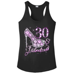 Fabulous & 30 Sparkly Shiny Heel 30th Birthday Ladies PosiCharge Competitor Racerback Tank