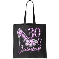 Fabulous & 30 Sparkly Shiny Heel 30th Birthday Tote Bag