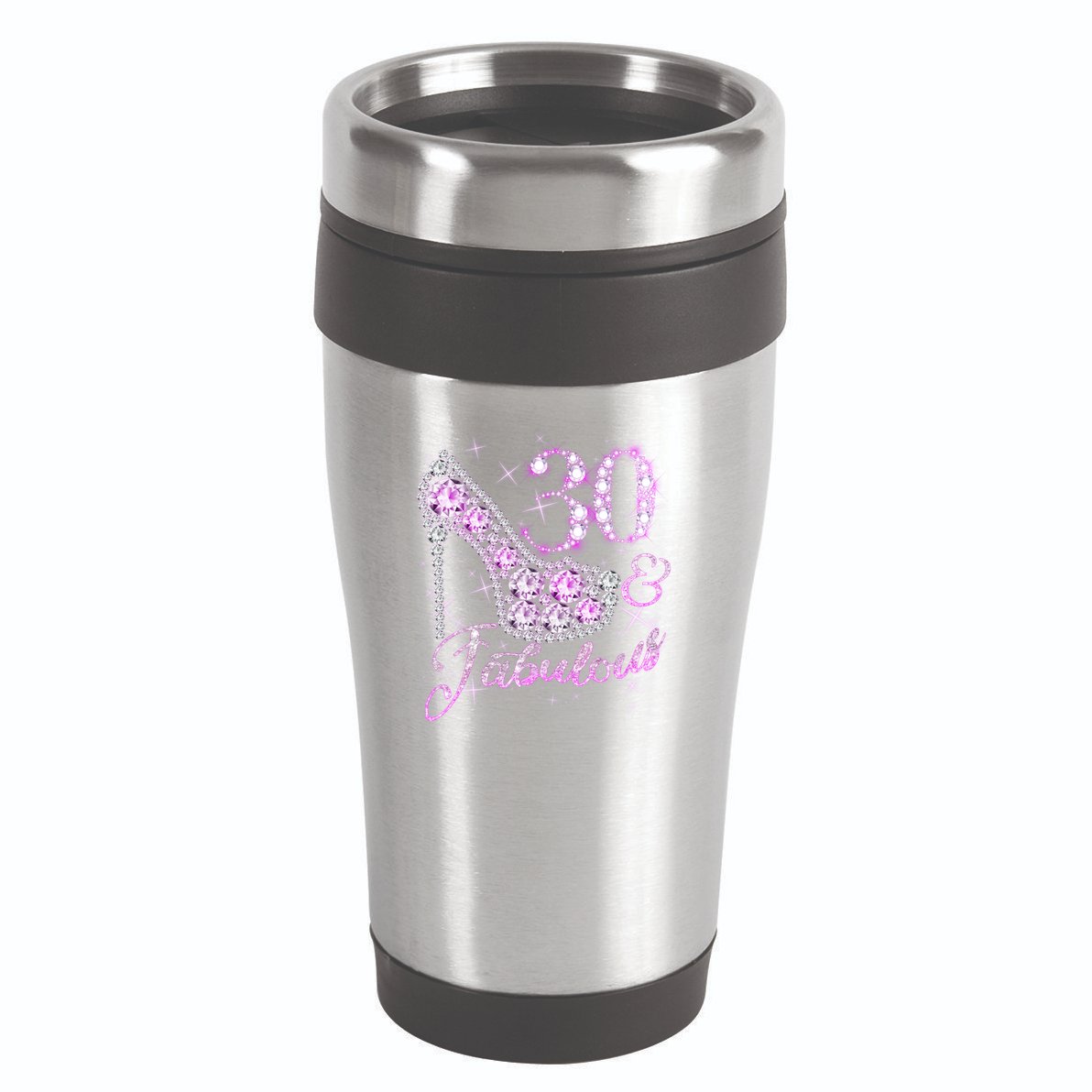 Fabulous & 30 Sparkly Shiny Heel 30th Birthday 16oz Travel Tumbler