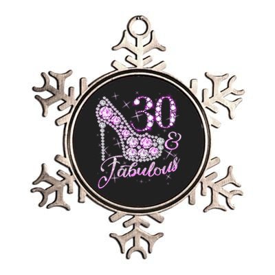 Fabulous & 30 Sparkly Shiny Heel 30th Birthday Metallic Star Ornament