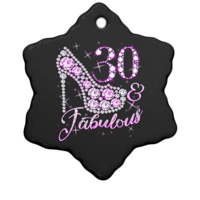 Fabulous & 30 Sparkly Shiny Heel 30th Birthday Ceramic Star Ornament